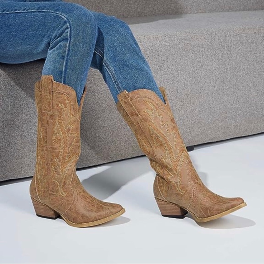 Knee High Cowboy Boots Sz 7.5